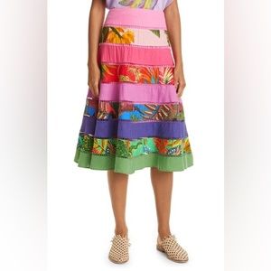 Farm Rio tiered linen skirt XL